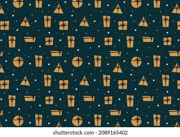 Papel de fondo de pantalla de caja de regalo. Patrón de Navidad. Icono de la caja de regalo. Afiche feliz año nuevo.