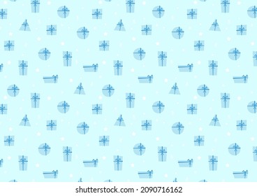 Papel de fondo de pantalla de caja de regalo. Patrón de Navidad. Icono de la caja de regalo. Afiche feliz año nuevo. Navidad en tonos azules.