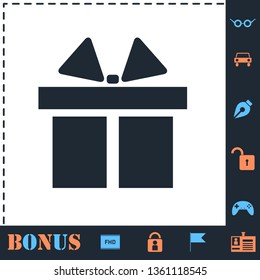 Gift box. Perfect icon with bonus simple icons