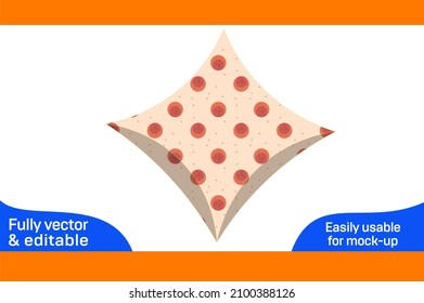 Gift box or Pillow box packaging dieline template and 3D box design 