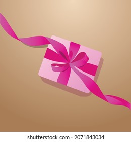 Gift box with pink ribbon 