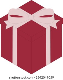 A gift box with a pink ribbon