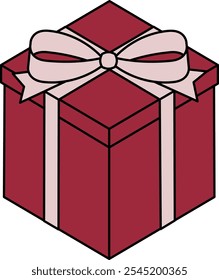 A gift box with a pink ribbon