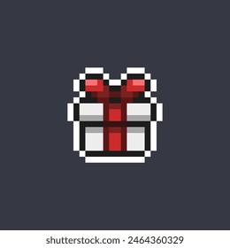 caja de regalo en estilo pixel art