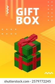 Gift box poster for print and design. Vector