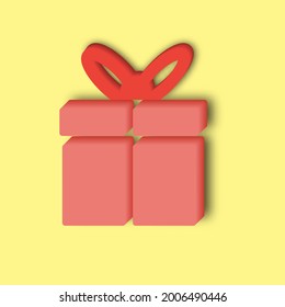 Geschenkbox, 3D-Symbol. Weihnachten und Neujahr. Gestalten Sie grafische Elemente, Symbole, Symbole. Vektorgrafiken. 