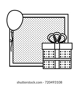 gift box present with balloons