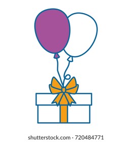 gift box present with balloons air