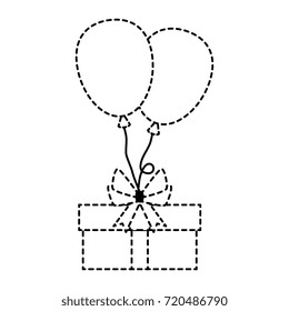 gift box present with balloons air