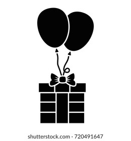 gift box present with balloons air