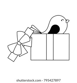 gift box present with bird