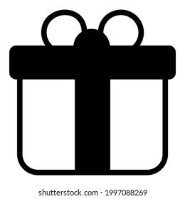 caja de regalo, icono de la línea rellena de negro, icono del día de la independencia del vector usa.