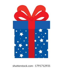 caja de regalo mostrar color azul en el diseño de ilustración de vector de fondo blanco