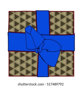 gift box present with bows and ribbons. EPS10 Vector illustration.