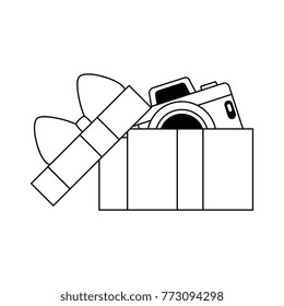 gift box present with camera