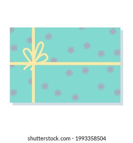 Gift box, present in colorful wrapped in flat style. Element design for Christmas, Valentines day, sale, shopping. Isolated on white background. Vector illustration.