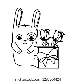gift box present with cute rabbit
