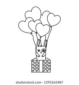 gift box present with cute rabbit