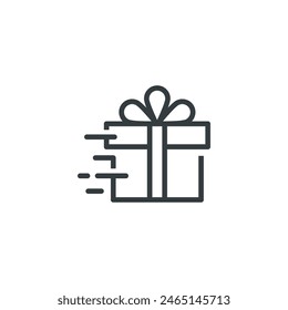 Gift box present delivery icon, vector illustration