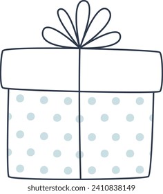 Gift Box Present Dotted Vector Illustration