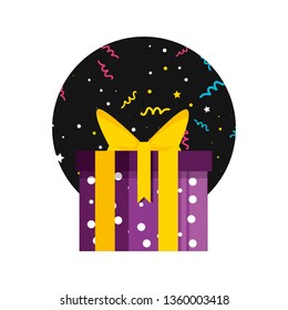 gift box present with frame circular