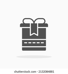 gift box present glyph icon. Can be used for digital product, presentation, print design and more.