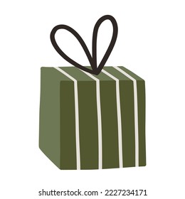 Gift box or present. Hand drawn Christmas winter illustration