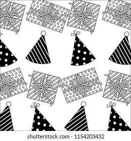 gift box present with hat party pattern