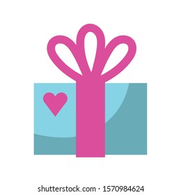 gift box present with heart love vector illustration design