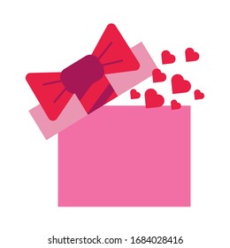 gift box present with heart love flat style vector illustration design