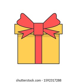 Gift box, present icon isolated on the white background