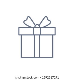 Gift box, present icon isolated on the white background