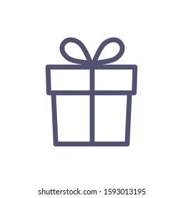 Gift box, present icon isolated on the white background