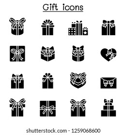 Gift box, Present icon set
