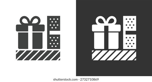 Caja de regalo y conjunto de iconos de regalo. Iconos de la serie de glifos sólidos