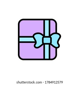 Gift box present icon. Simple color with outline vector elements of present icons for ui and ux, website or mobile application