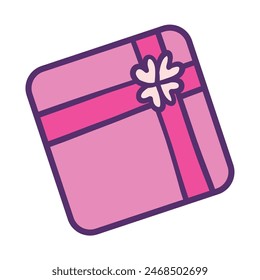 Geschenkbox präsentieren Illustration auf weißem Hintergrund.