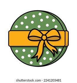 Caja de regalo, presente, aislado. Empaque verde de color