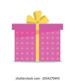 Gift box, present isolated on white. Collection for Birthday, Christmas.