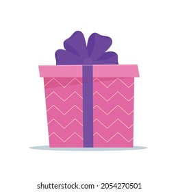 Gift box, present isolated on white. Collection for Birthday, Christmas.