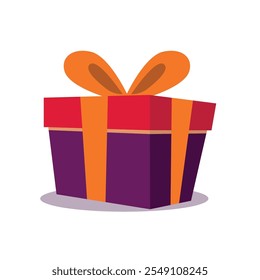 Gift box, present isolated on white. Collection for Birthday, Christmas.