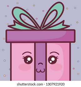 gift box present kawaii character