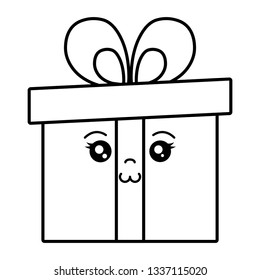 Geschenkbox mit kawaiianischem Charakter