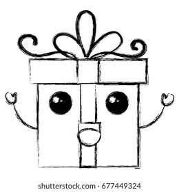 gift box present kawaii character