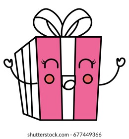gift box present kawaii character