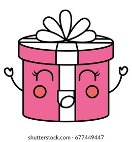 gift box present kawaii character