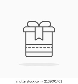 icono de la línea de regalo. Actrazo editable y píxel perfecto. Se puede usar para productos digitales, presentación, diseño de impresión y más.