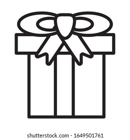 cuadro de regalo mostrar el icono de línea mostrar el diseño vectorial