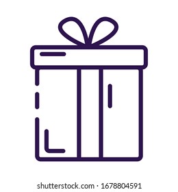 gift box present line style icon vector illustration design