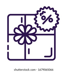 gift box present line style icon vector illustration design
